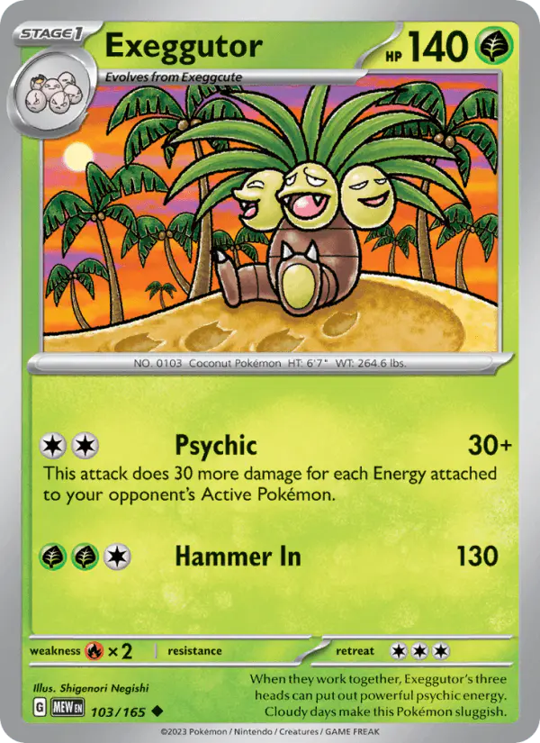 Carta Exeggutor 103/165 de 151
