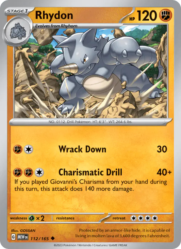 Carta Rhydon 112/165 de 151