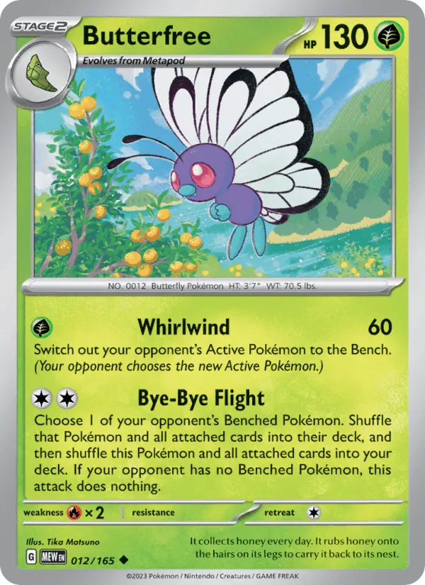 Carta Butterfree 012/165 de 151