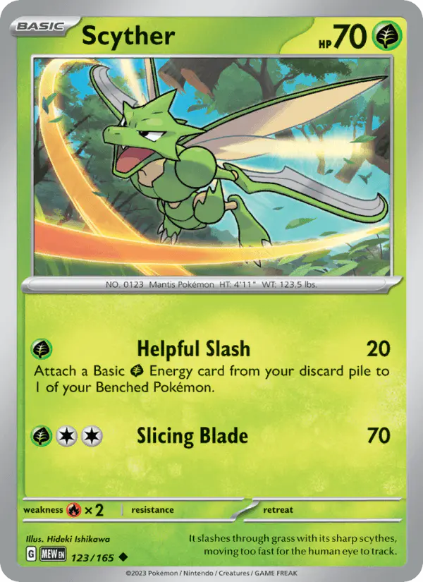 Carta Scyther 123/165 de 151