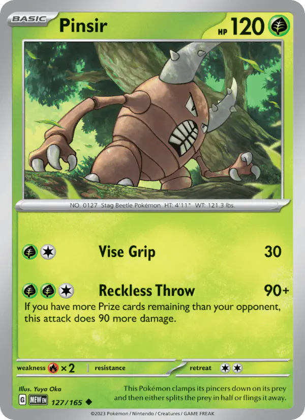 Carta Pinsir 127/165 de 151