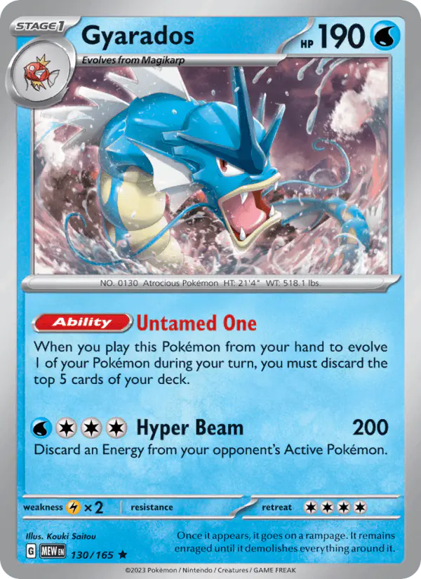 Carta Gyarados 130/165 de 151