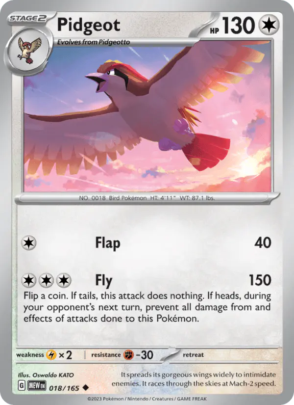 Carta Pidgeot 018/165 de 151