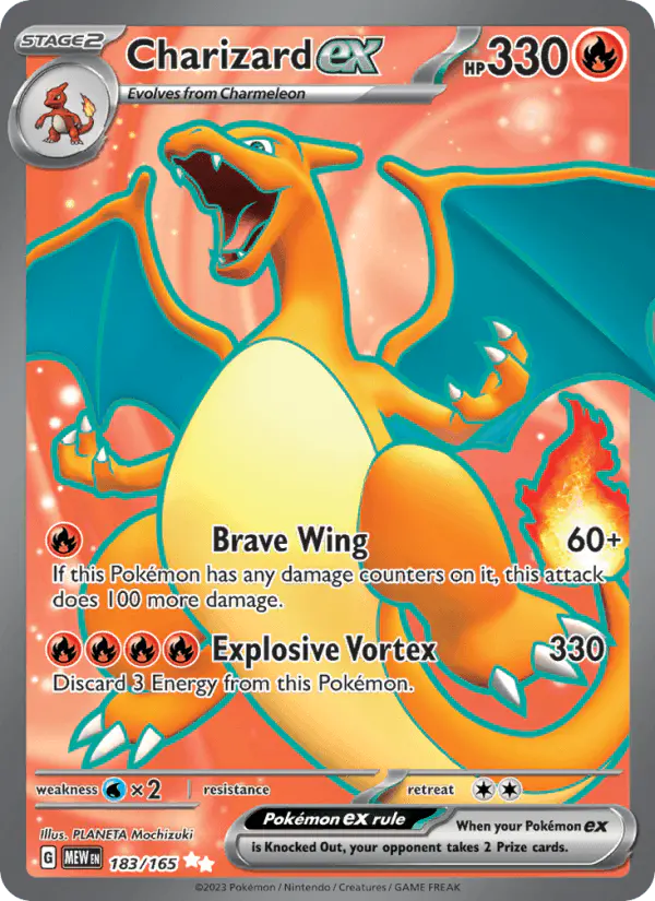 Carta Charizard ex 183/165 de 151