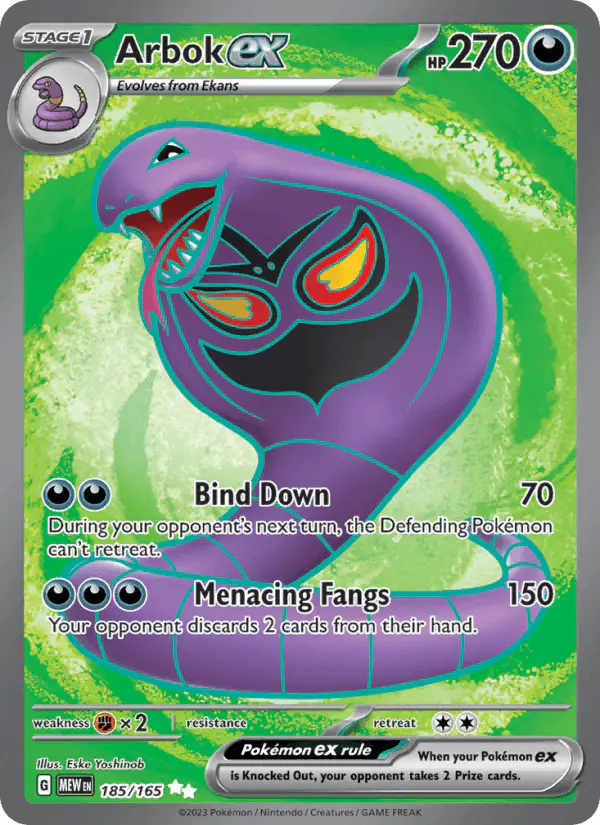 Carta Arbok ex 185/165 de 151