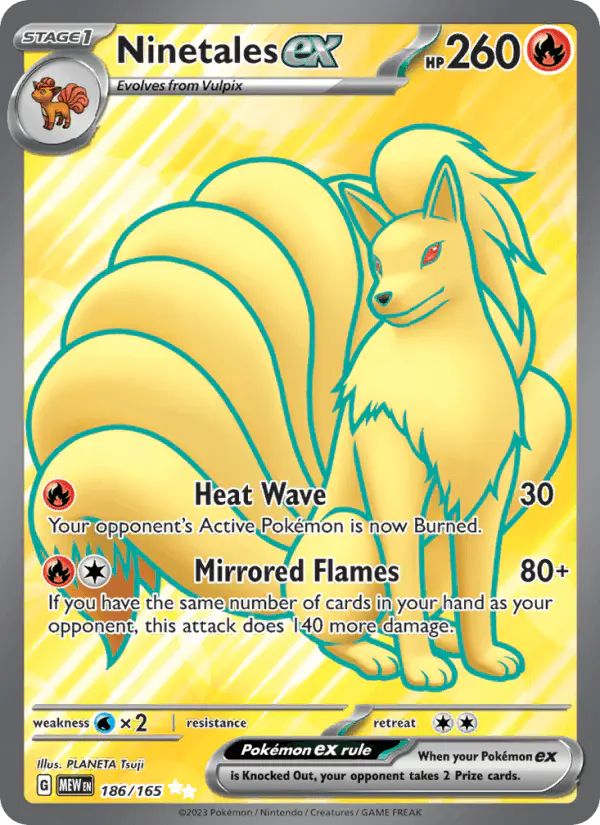 Carta Ninetales ex 186/165 de 151