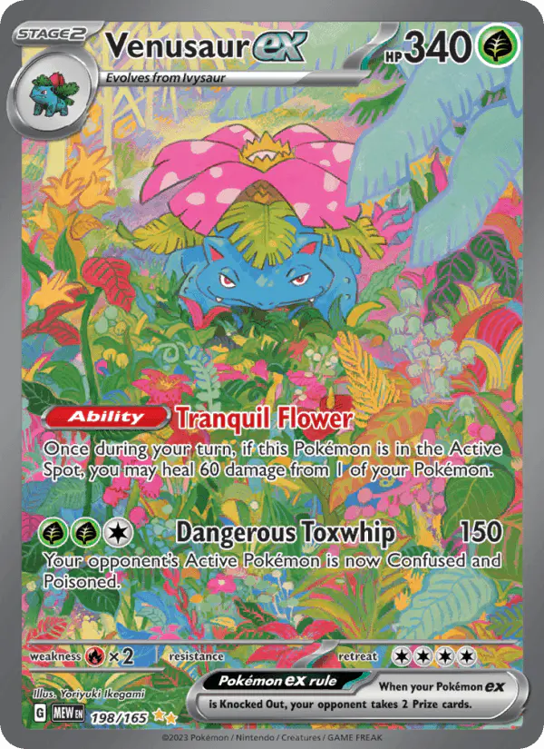 Carta Venusaur ex 198/165 de 151