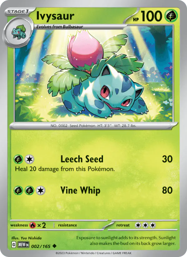 Carta Ivysaur 002/165 de 151