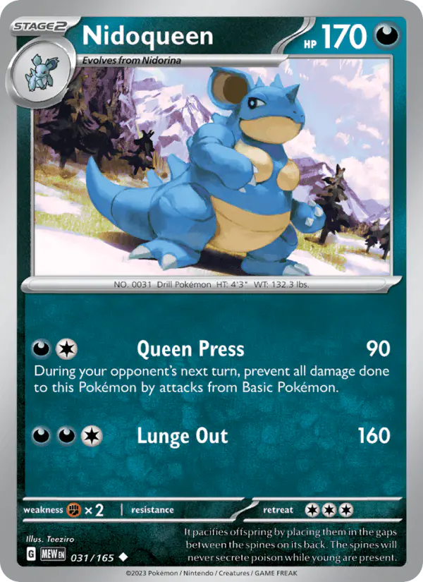 Carta Nidoqueen 031/165 de 151