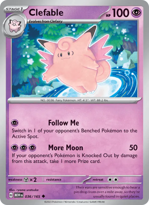 Carta Clefable 036/165 de 151