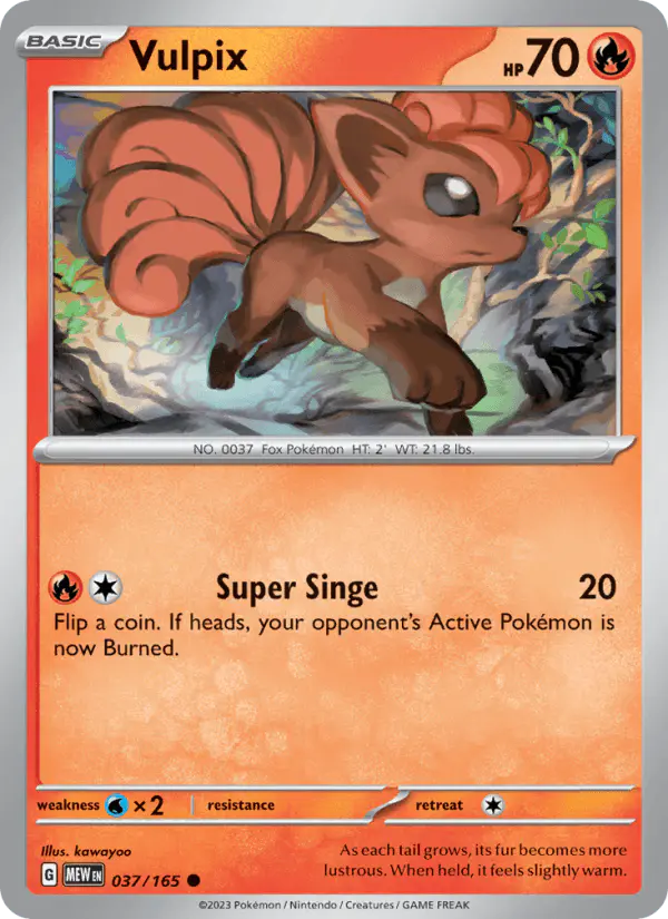 Carta Vulpix 037/165 de 151
