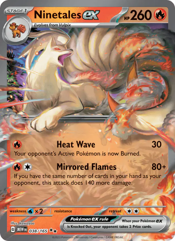 Carta Ninetales ex 038/165 de 151