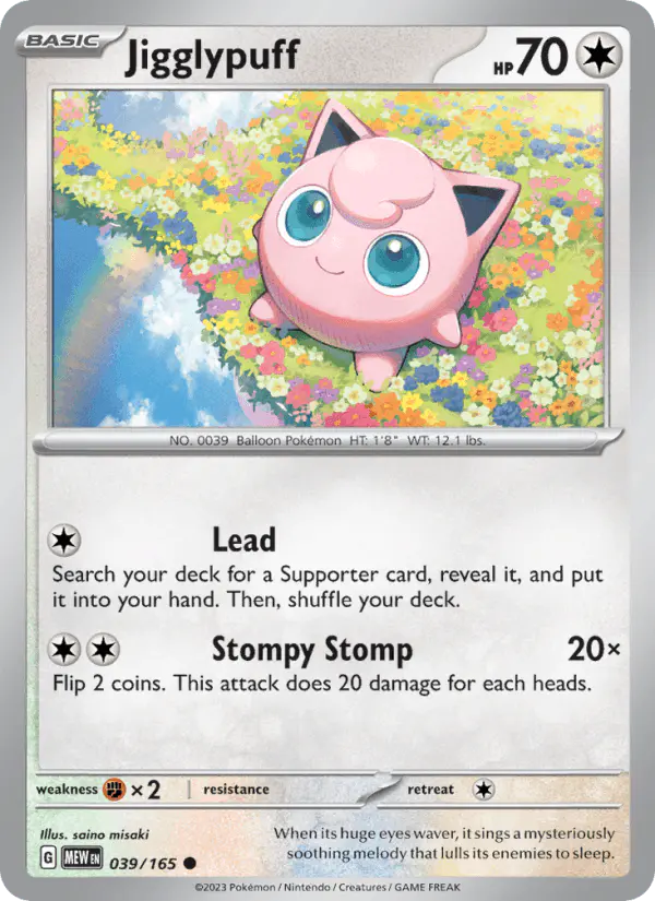 Carta Jigglypuff 039/165 de 151