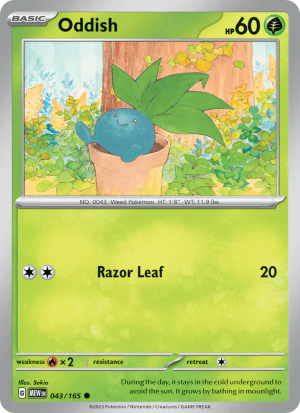 Carta Oddish 043/165 de 151