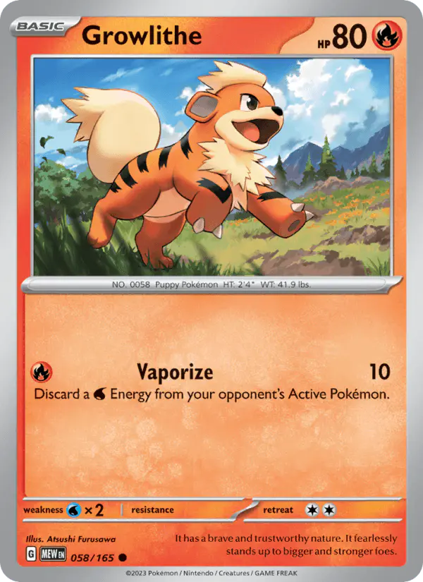 Carta Growlithe 058/165 de 151