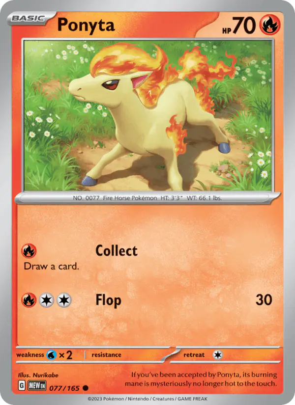 Carta Ponyta 077/165 de 151