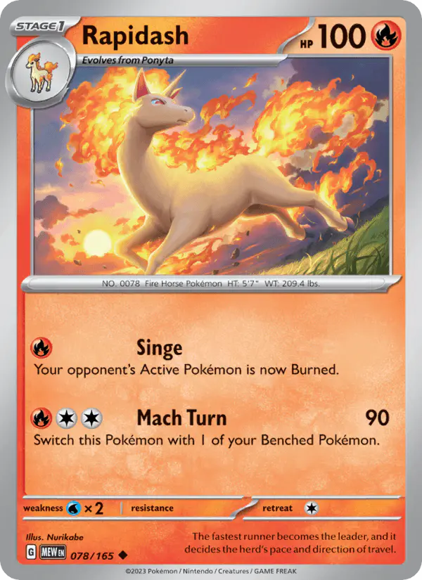Carta Rapidash 078/165 de 151