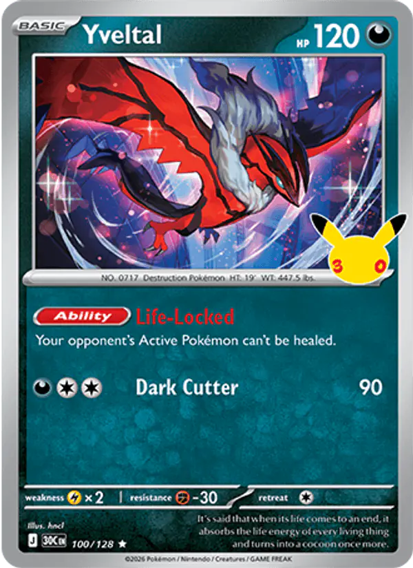 Carta Yveltal 100/128 de 30th Celebration
