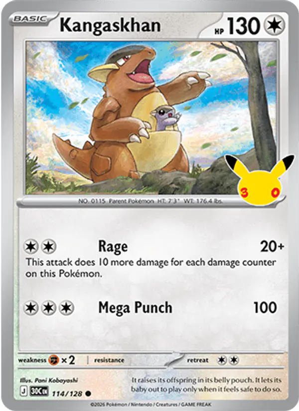 Carta Kangaskhan 114/128 de 30th Celebration