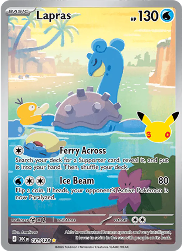 Carta Lapras 131/128 de 30th Celebration