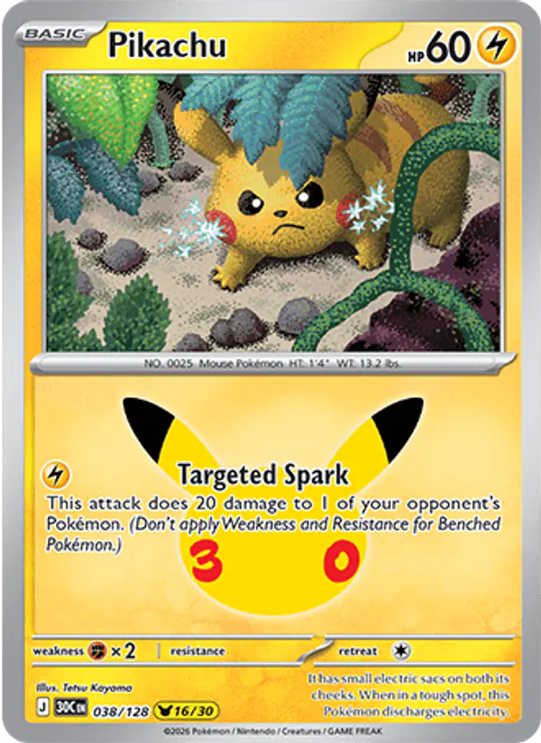 Carta Pikachu 038/128 de 30th Celebration