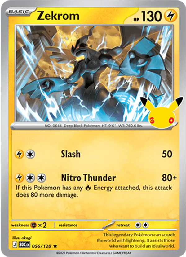Carta Zekrom 056/128 de 30th Celebration