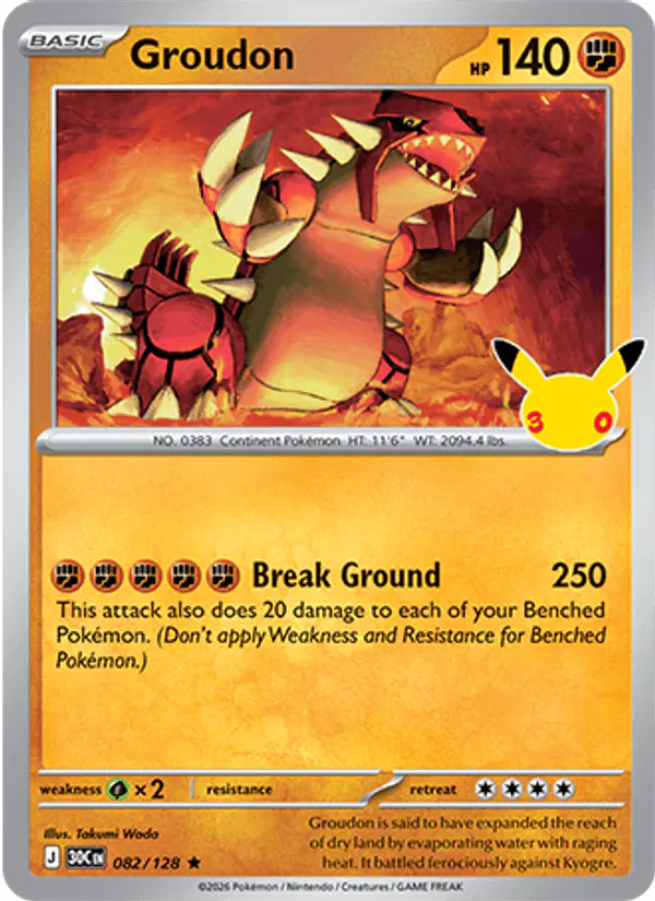 Carta Groudon 082/128 de 30th Celebration