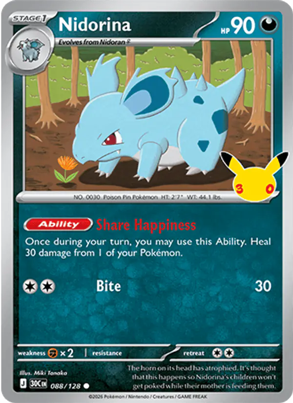 Carta Nidorina 088/128 de 30th Celebration