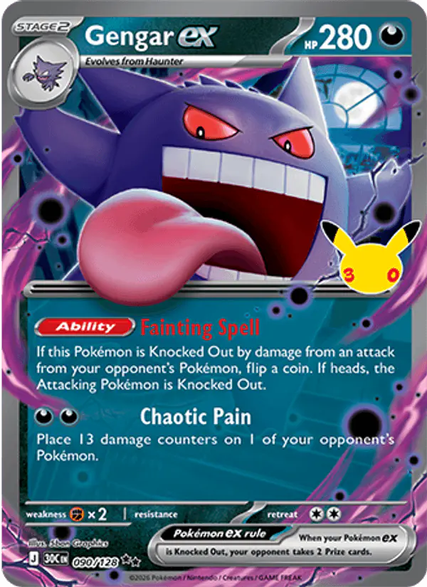 Carta Gengar ex 090/128 de 30th Celebration