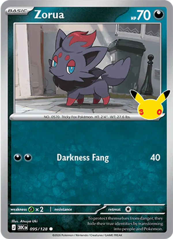 Carta Zorua 095/128 de 30th Celebration