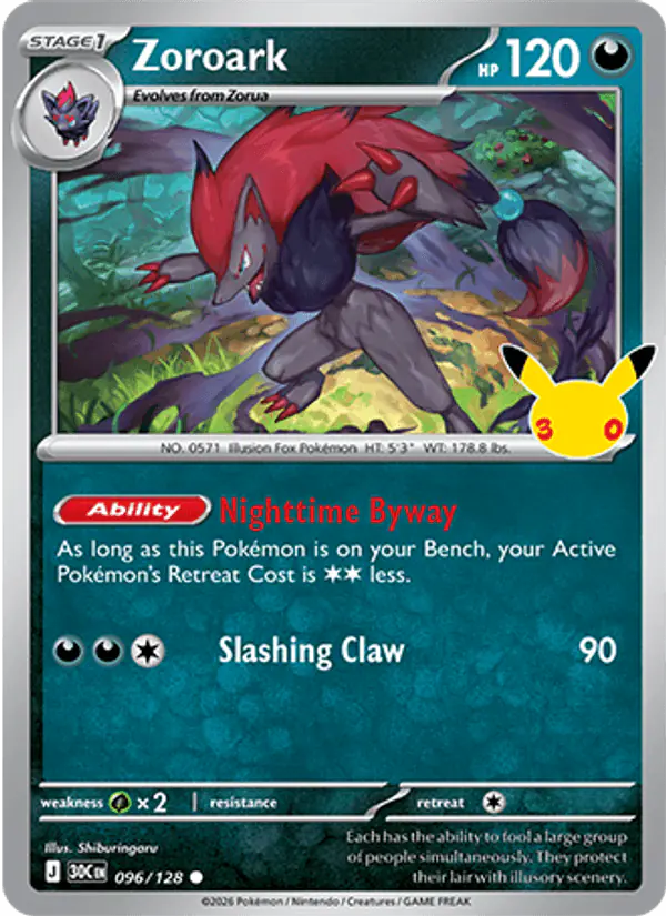 Carta Zoroark 096/128 de 30th Celebration