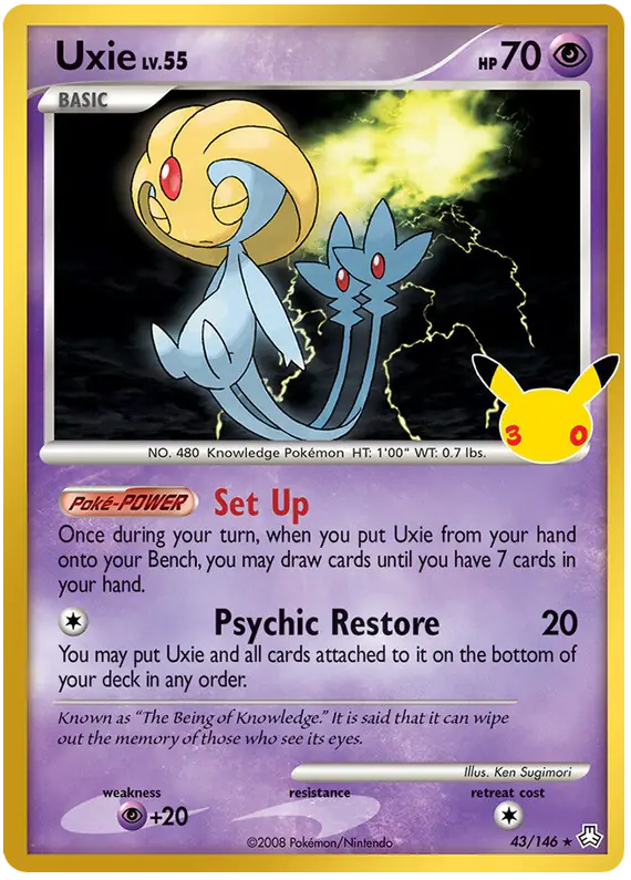 Carta Uxie 010/030 de 30th Classic Collection