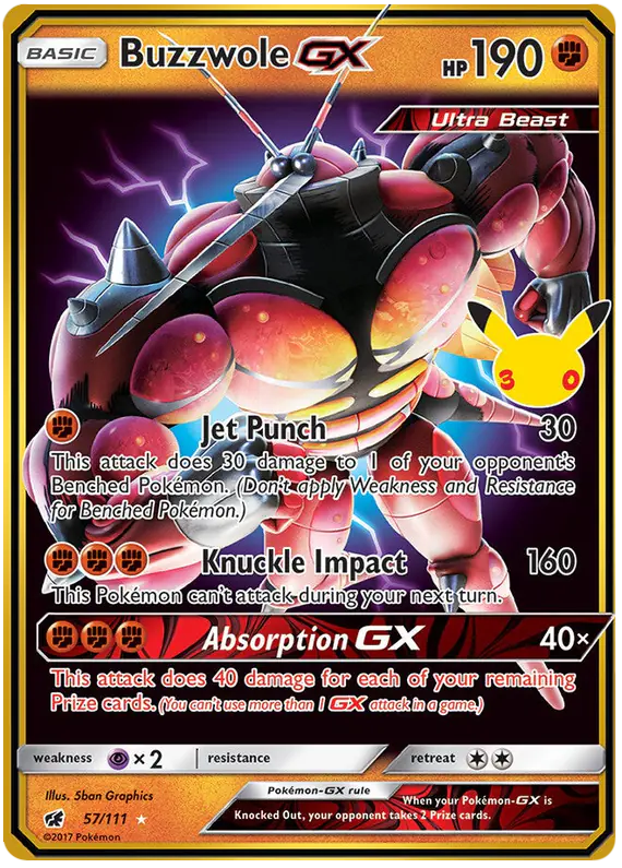 Carta Buzzwole GX 013/030 de 30th Classic Collection