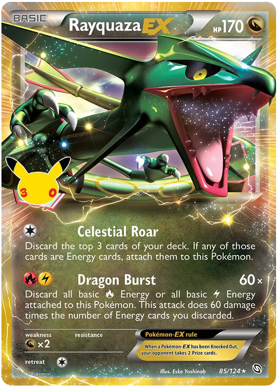 Carta Rayquaza EX 016/030 de 30th Classic Collection