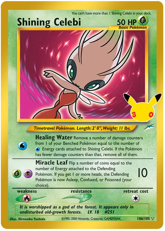 Carta Shining Celebi 024/030 de 30th Classic Collection