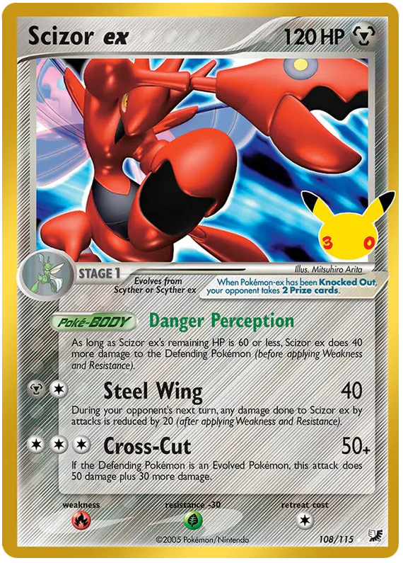 Carta Scizor ex 025/030 de 30th Classic Collection