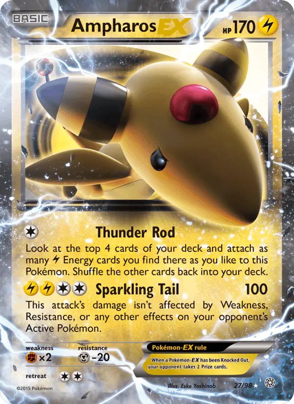 Carta Ampharos EX 27/98 de Ancient Origins