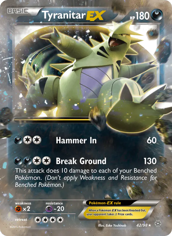 Carta Tyranitar EX 42/98 de Ancient Origins