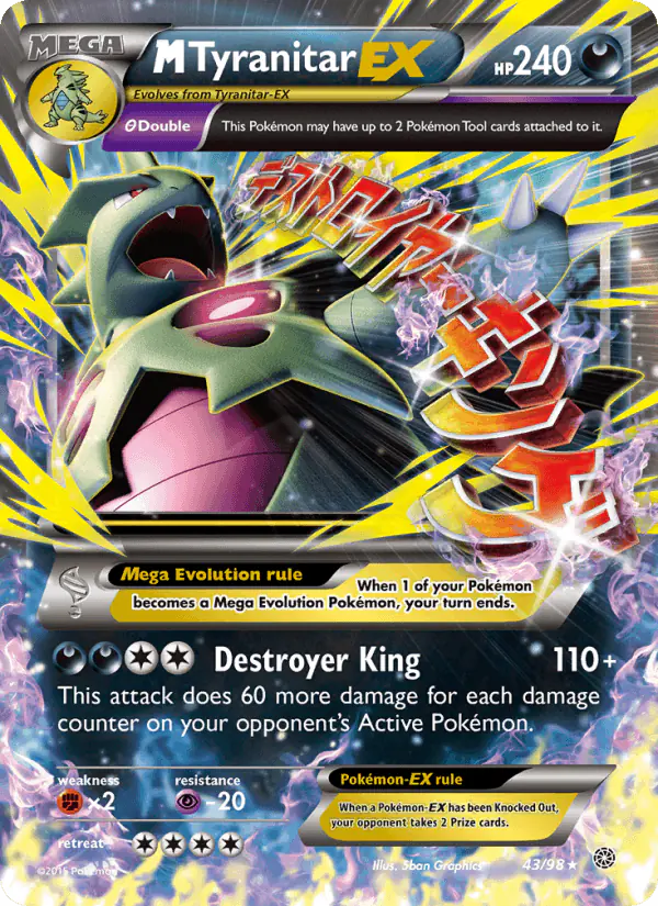Carta M Tyranitar EX 43/98 de Ancient Origins
