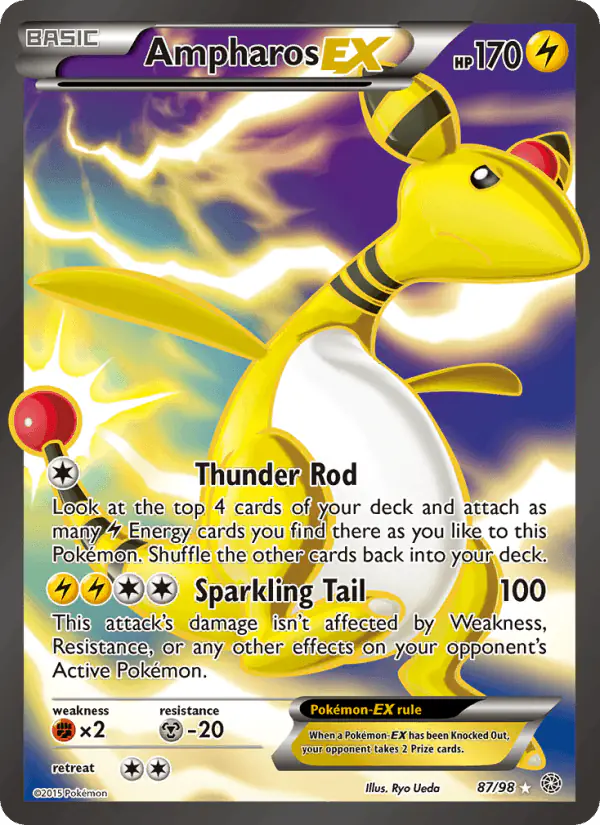Carta Ampharos EX 87/98 de Ancient Origins