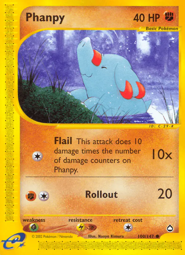 Carta Phanpy 100/147 de Aquapolis