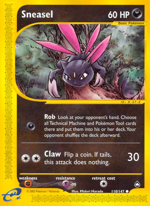 Carta Sneasel 110/147 de Aquapolis