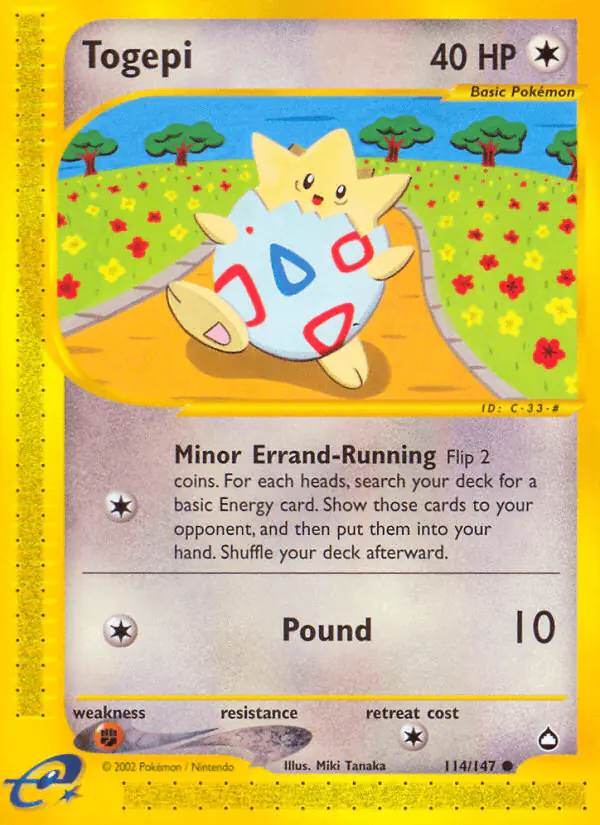 Carta Togepi 114/147 de Aquapolis