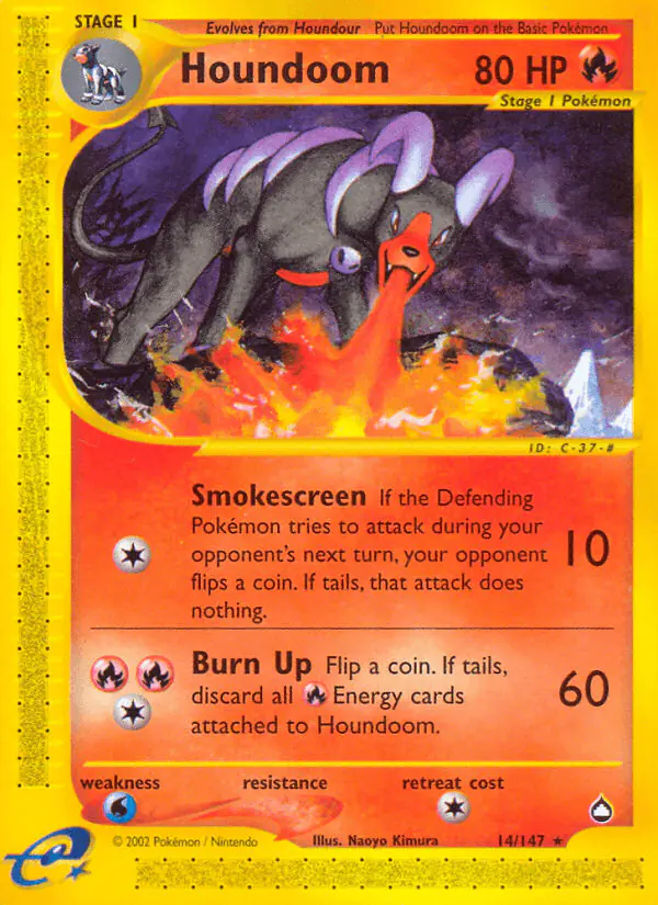 Carta Houndoom 14/147 de Aquapolis