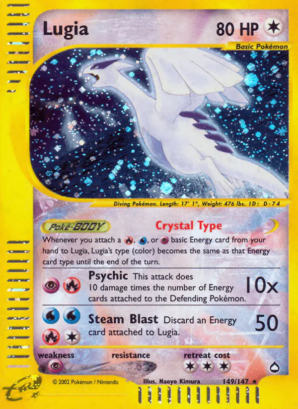 Carta Lugia 149/147 de Aquapolis