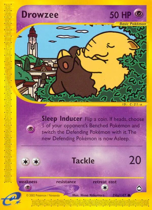 Carta Drowzee 74b de Aquapolis