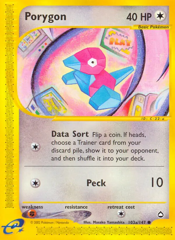 Carta Porygon 103a de Aquapolis