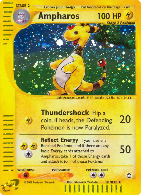 Carta Ampharos H01 de Aquapolis