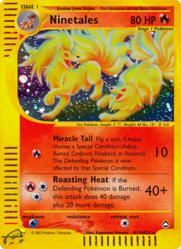 Carta Ninetales H19 de Aquapolis