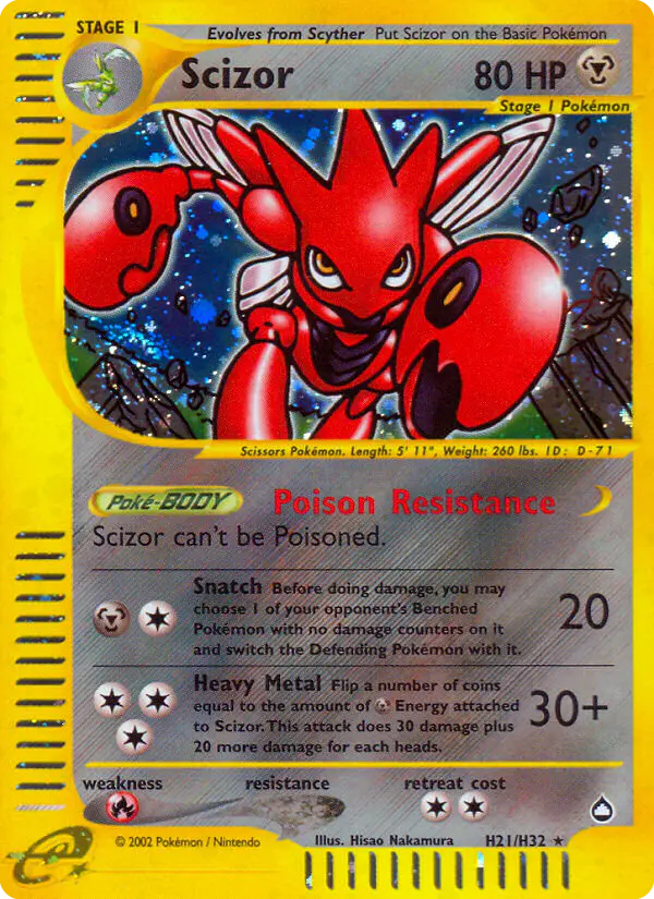 Carta Scizor H21 de Aquapolis